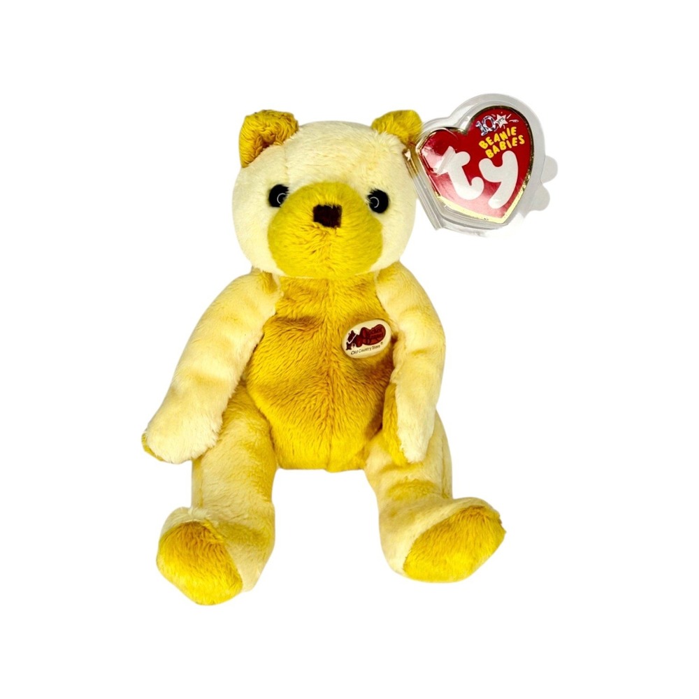 Cornbread the Bear Ty Beanie Baby | Old Country Store 🌽 | Mint Heart Tag ⭐